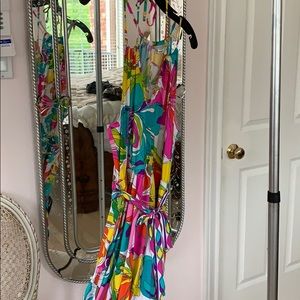 Trina Turk sundress in bright floral pattern